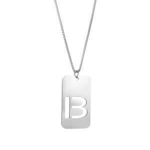hollow silver Letter Name Necklace Stainless Steel A-Z Initial Monograms Pendant Necklaces Alphabet 26 Initial Necklace <strong>Jewelry</strong> - Product Image 6