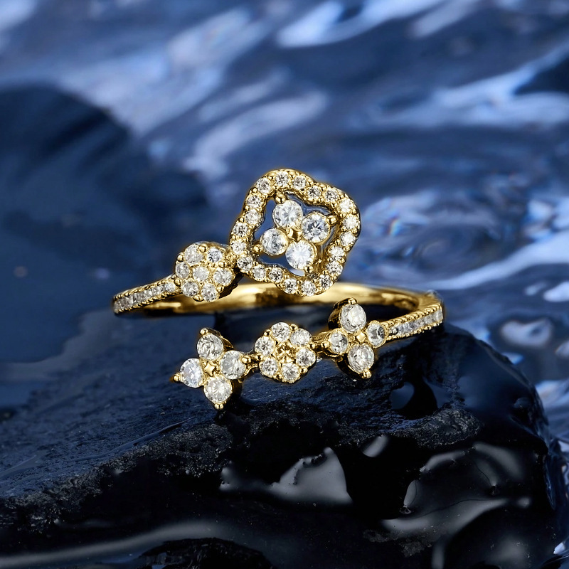 Four-Leaf Clover ring-[KYellow]-Opening