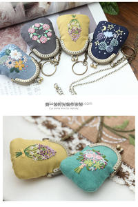 <span class=keywords><strong>Kit</strong></span> de fabrication de sacs, porte-monnaie et pochettes brodées DIY avec motif floral, fermoir à embrassure et outil de <span class=keywords><strong>broderie</strong></span> - Product Image 6