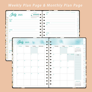 2025 calendrier de cahier de bobine à spirale A5 personnalisé de grande valeur pour la planification de la <span class=keywords><strong>semaine</strong></span> du commerce extérieur couverture en papier Durable en gros - Product Image 3