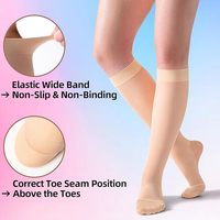 Chaussettes de compression rafraîchissantes CHOOYOU pour femmes, fines, hautes jusqu'au genou, respirantes et légères pour l'été