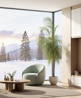 Fenêtre à battant isolante en verre fixe à grand panneau pour balcon de villa, avec moustiquaire et loquet antirouille