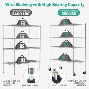 חם מכירה <span class=keywords><strong>nsf</strong></span> מוסמך 4-שכבה מתכווננת מתכת אחסון מדפים יחידה חם המוכר - Product Image 6