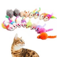 Jouet pour chat en peluche coloré et mignon en forme de souris avec son de hochet, jouet interactif pour chat d'intérieur