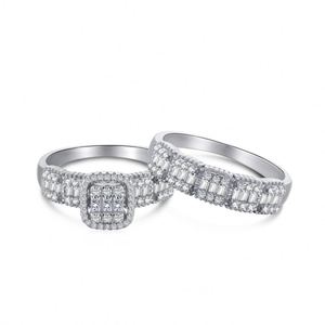 Dylam Luxury Jewelry Custom Promise Engagement 925 Sterling <b>Silver</b> <b>Stacking</b> Baguette 5A Zircon Wedding <b>Rings</b> - Product Image 1