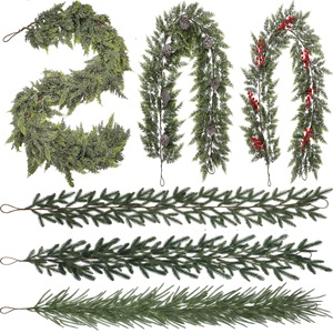 Guirnaldas de Navidad de Agujas de Pino Artificiales de 200cm+ para Decoración de Coronas, Estilo Nórdico - Product Image 1