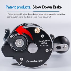 Lurekiller — moulinet de pêche guerrier de mer, équipement complet en métal, adapté pour la pêche en eau salée, mc40 - Product Image 5