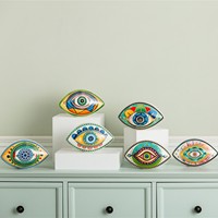Personnalisé nouveau Design nordique moderne décoration de la maison doré manuel peinture en céramique mauvais œil sculpture de table presse-papiers ornement