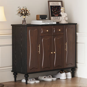 Zapatero de entrada de gran capacidad para el hogar clásico de estilo francés, armario moderno de almacenamiento de zapatos de madera - Product Image 4