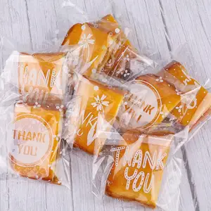 Thank You Cookie Candy Treat Bags Self-adhesive Sweets Biscuit Dessert Plastic Food Candy Packaging OPP Gravure Printing Accept