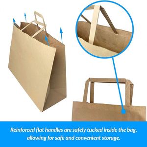 Paper Shopping <b>Bags</b> <b>Large</b> with Handles Heavy Duty Kraft <b>Bags</b> With Wide Base Retail Shopping Restaurant Luxury Wedding Paper <b>Bag</b> - Product Image 4