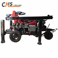 Machine de forage de puits diesel portable de 130 m, petite, pneumatique, sur remorque, pour forage de puits d'eau
