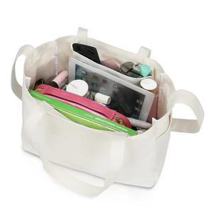 Sac fourre-tout en toile recyclée écologique surdimensionné imprimé de logo personnalisé Sac à provisions long en coton de sublimation polychrome cadeau - Product Image 2