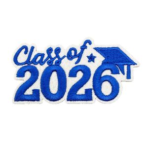 Nouvelle écusson brodé thermocollant sur le thème de la remise des diplômes 2026, forme étoile/lettre, pour badge de toque de licence - Product Image 3