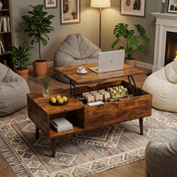 Table basse carrée contemporaine en bois avec rangement durable, compartiment dissimulé et design portable pour salon et appartement