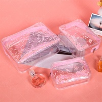 Vente chaude Nouveau Produit Petits Sacs De Maquillage À Paillettes Claires Ensemble Étanche Transparent Clair Cosmétique Sac Pochette pour Sac À Main