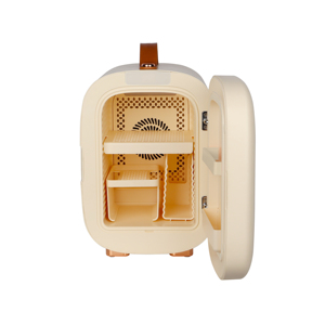 Réfrigérateur de beauté à affichage numérique à lumière LED portable au design rétro beige Offre Spéciale Mini réfrigérateur de maquillage cosmétique 5L - Product Image 5