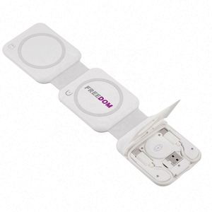 Chargeur sans fil magnétique pliable 3-en-1 portable avec charge rapide et design imprimé UV - Product Image 1