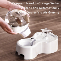 Fontanella d'Acqua a Gravità Elecpet per Animali Domestici, Distributore d'Acqua Trasparente con Circolazione Visibile per Gatti e Cani