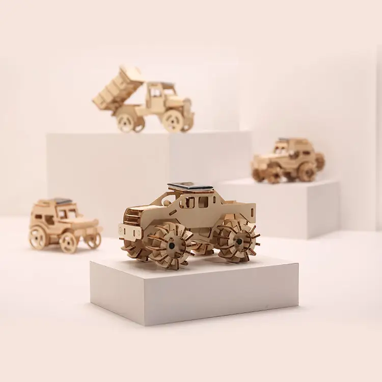 Монстр-Трак обучающий Деревянный 3D солнечный автомобиль