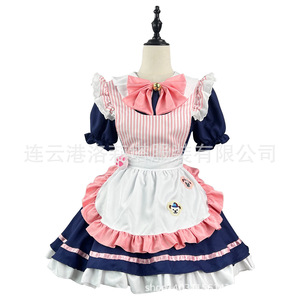 Cafe Maid Outfit Cosplay Princess Dress Women's Role-Playing Costume Plus Size Spring 2023 Polyester Fiber - Product Image 5