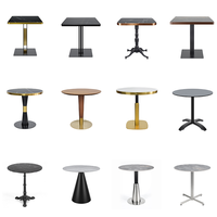 Table de salle à manger en métal robuste pour restaurants, cafés et hôtels, vente en gros d'usine.