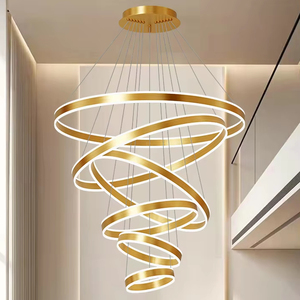 Lampadario per Villa Duplex Stile Moderno e Minimalista per Soffitta Appartamento Duplex Piano Intermedio Soggiorno con <span class=keywords><strong>Soffitto</strong></span> Alto e Atrio Vuoto - Product Image 1