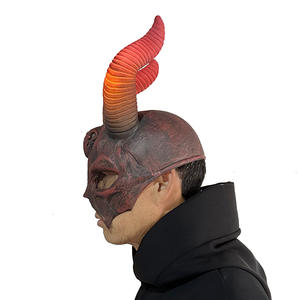 Malefica maschera LED luce fuoco demone nero corno di montone oggetti di scena diavolo <span class=keywords><strong>corna</strong></span> di capra per le novità della festa di Halloween - Product Image 5