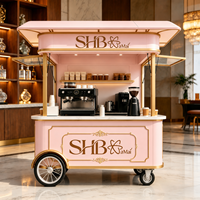 Carrito de Café Móvil Comercial de Lujo, Kiosco de Espresso Personalizado con Logotipo para Hotel, Centro Comercial, Alquiler para Eventos, Café para Bodas