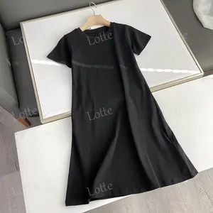 Wholesale Custom T-Shirt Dress Women Casual Short Sleeve Loose Midi Shirt Women Summer Dress