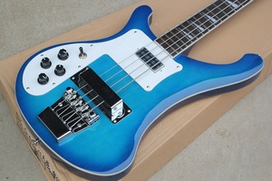 Bajo Eléctrico para Zurdos Flyoung Factory Azul/Cereza Sunburst de 4 Cuerdas Hecho a Medida - Product Image 2