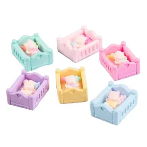 新款可爱玩具屋3d迷你婴儿床婴儿树脂工艺儿童玩具魅力