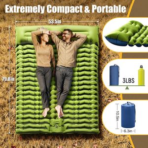 Colchón Inflable Ultraligero y Portátil con Almohada y Bomba Integrada, <span class=keywords><strong>Impermeable</strong></span> y <span class=keywords><strong>Plegable</strong></span> para Camping, Senderismo y Excursionismo - Product Image 2
