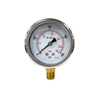 Manomètre AKS 0-28 Bar 0-400 PSI, boîtier semi-acier 63 mm, montage radial inférieur 1/4 NPT, pour eau, huile, gaz, air