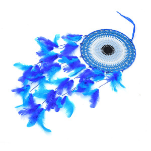 Nouveau style 2026 : <span class=keywords><strong>Attrape</strong></span>-rêves mural créatif tissé à la main, couleur bleue, plumes - Product Image 2