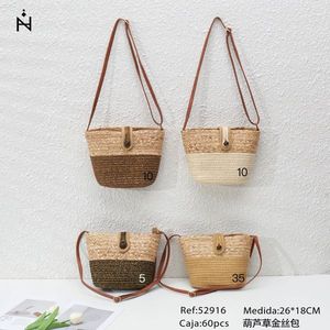 Sac bandoulière en toile de coton doré 26x18cm pour femme, idéal pour l'été - Product Image 2