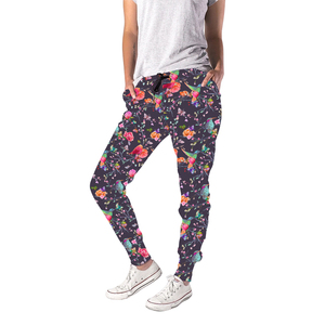 Design personalizzato uccelli e donne con stampa floreale <span class=keywords><strong>Jogger</strong></span> 92% poliestere 8% Spandex cordoncino alta qualità Premium <span class=keywords><strong>pantaloni</strong></span> da <span class=keywords><strong>donna</strong></span> - Product Image 2