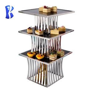 Juego de decoración de cena de lujo <span class=keywords><strong>para</strong></span> fiestas, soporte <span class=keywords><strong>para</strong></span> magdalenas, hotel, restaurante, 3 niveles, expositor de buffet <span class=keywords><strong>para</strong></span> postres, elevador de catering - Product Image 2