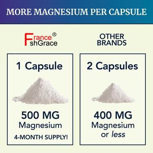 Cápsulas de Citrato de Magnesio 500 MG, Complejo para el Estreñimiento, Digestión, Calma y Relajación, Apoyo para Adultos - Product Image 6