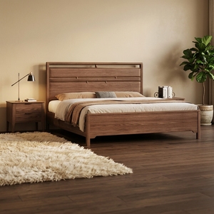Estrutura de Cama Moderna em Madeira de Olmo no Novo Estilo Chinês, Adequada para Quartos em Residências, Vilas e Hotéis. - Product Image 1