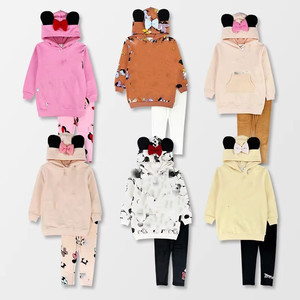 Abbigliamento per Bambini in Stock a Prezzo all'Ingrosso, Set da 2 Pezzi per Ragazze, Set con Astuccio, Leggings Slim e Felpa con Cappuccio - Product Image 1