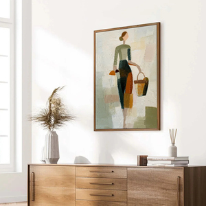Cuadro Abstracto Texturizado de Mujer, Impresión Artística en Lienzo, Estilo Contemporáneo, Decoración de Pared para Interiores - Product Image 2
