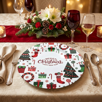 Assiettes de Présentation Plates en PP de Luxe Personnalisables 13 Pouces Légères Durables Réutilisables Lot de 50 Idéales pour Mariages Anniversaires Hôtels