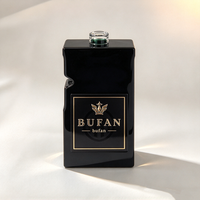 Étiquette en métal noir de luxe personnalisée, logo en relief doré, plaque signalétique en métal autocollante pour flacon de parfum, emballage de boîte cadeau cosmétique