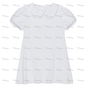 Le neonate estive si vestono alla moda in <span class=keywords><strong>cotone</strong></span> bianco da ragazza manica corta Peter Pan Dress <span class=keywords><strong>per</strong></span> bambini abiti da bambina - Product Image 4