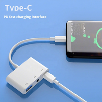 Hub USB C 3 en 1 al por mayor con puerto USB 3.0, conector de audio AUX y carga rápida DC para teléfonos Android y portátiles - Nuevo material ignífugo para PC