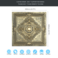 Livraison incluse, dalles de plafond imitation étain 2x2 pieds, panneaux de plafond en PVC pour restaurants et bars PL38 Or antique PAINTSDECOR