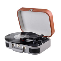 Plateau tournant en vinyle lp de 14 pouces, boîtier d'enregistrement et lecteur de cassette avec poignée portable