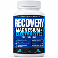 Capsules d'électrolytes de magnésium en marque blanche, 60 gélules, soutien à la récupération post-entraînement et à l'hydratation, complément alimentaire sportif OEM ODM