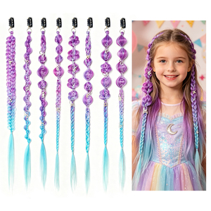Nuovo Design Colorato di Estensioni <span class=keywords><strong>per</strong></span> Capelli Intrecciati a Mano <span class=keywords><strong>per</strong></span> <span class=keywords><strong>Bambini</strong></span>, Clip-in <span class=keywords><strong>per</strong></span> Coda di Cavallo, Extension <span class=keywords><strong>per</strong></span> <span class=keywords><strong>Trecce</strong></span> - Product Image 1